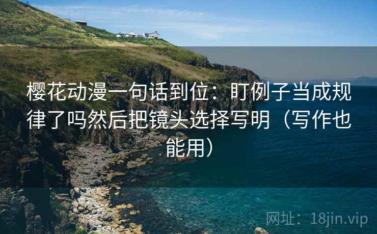 樱花动漫一句话到位：盯例子当成规律了吗然后把镜头选择写明（写作也能用）